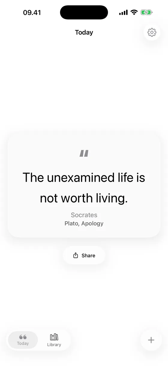 The quote of the day, with its author and source